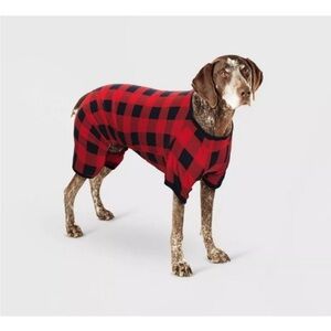 Holiday Buffalo Check Plaid Fleece Matching
Family Dog Pajama with Sleeves